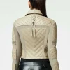 Women Blanc Noir Motos*Acceleration Asym Moto Mesh Leather Jacket