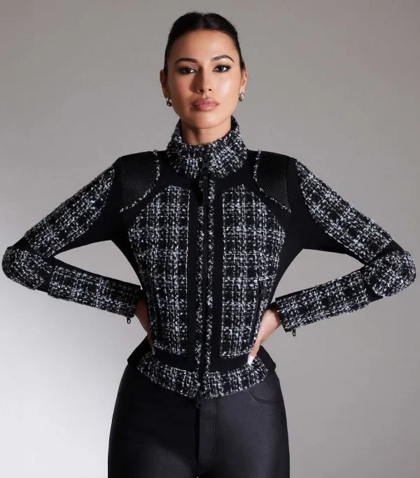 Women Blanc Noir Motos*Boucle Moto Mesh Jacket