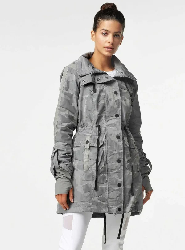 Women Blanc Noir Jackets & Anoraks*Camo Anorak - Medium Gray Sharkskin