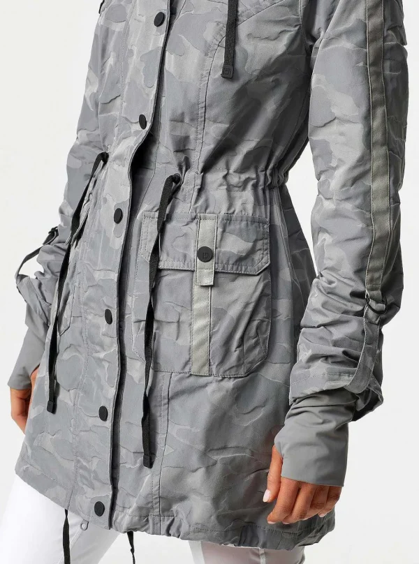 Women Blanc Noir Jackets & Anoraks*Camo Anorak - Medium Gray Sharkskin