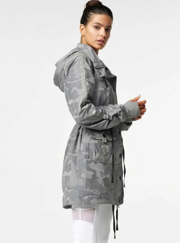 Women Blanc Noir Jackets & Anoraks*Camo Anorak - Medium Gray Sharkskin