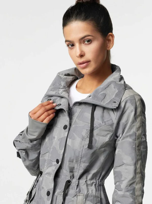 Women Blanc Noir Jackets & Anoraks*Camo Anorak - Medium Gray Sharkskin