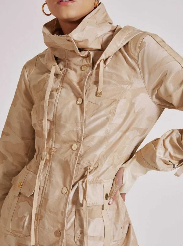 Women Blanc Noir Jackets & Anoraks*Camo Anorak Gold - Irish Cream