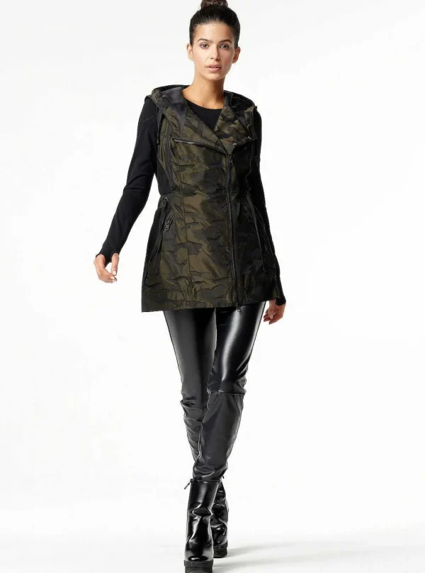 Women Blanc Noir Olive*Camo Elongated Vest