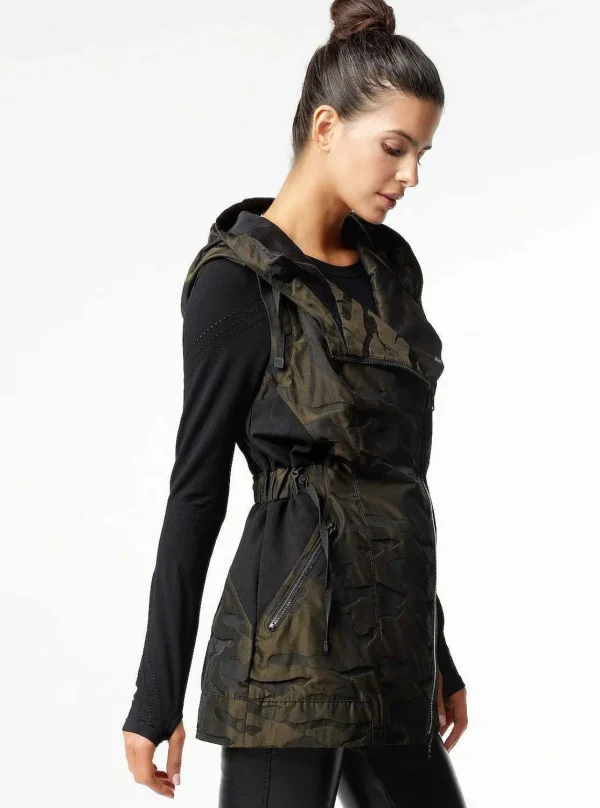 Women Blanc Noir Olive*Camo Elongated Vest