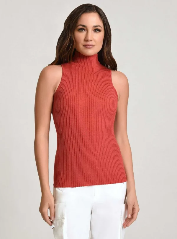 Women Blanc Noir Cranberry*Charlotte Mock Neck Tank