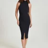 Women Blanc Noir Cranberry*Charlotte Mock Neck Tank Dress