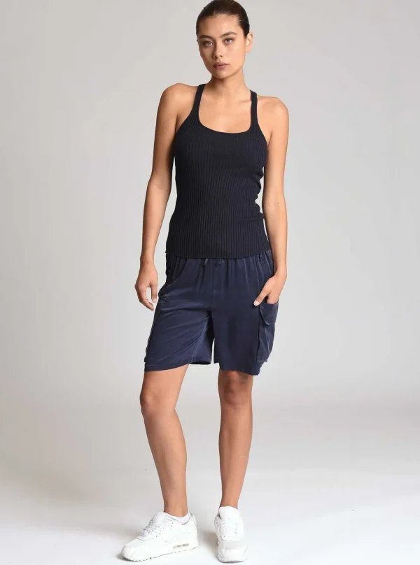 Women Blanc Noir Naval Blue*Chelsea Silk Bermuda Short