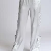 Women Blanc Noir Naval Blue*Chelsea Silk Wide Leg Pant