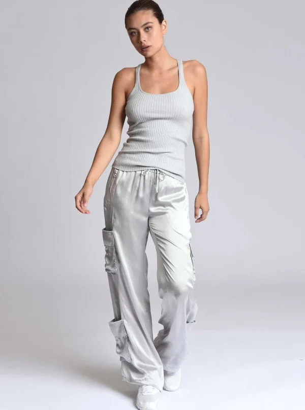 Women Blanc Noir Bottoms*Chelsea Silk Wide Leg Pant