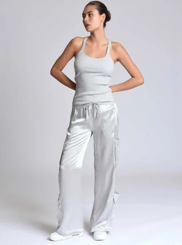 Women Blanc Noir Bottoms*Chelsea Silk Wide Leg Pant