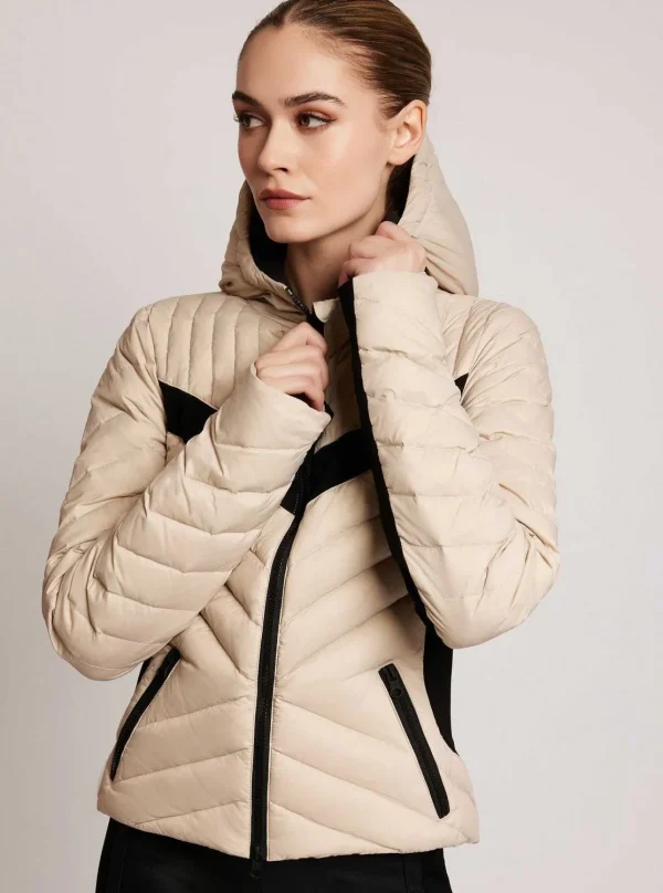 Women Blanc Noir Puffers & Coats*Chevron Stripe Down Filled Puffer Jacket