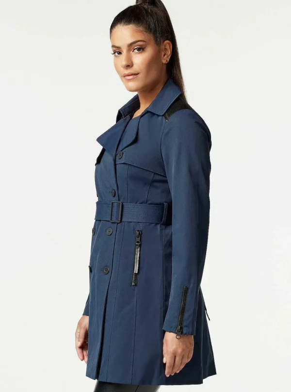 Women Blanc Noir Naval Blue*Collaborator Quilted-Back Trench