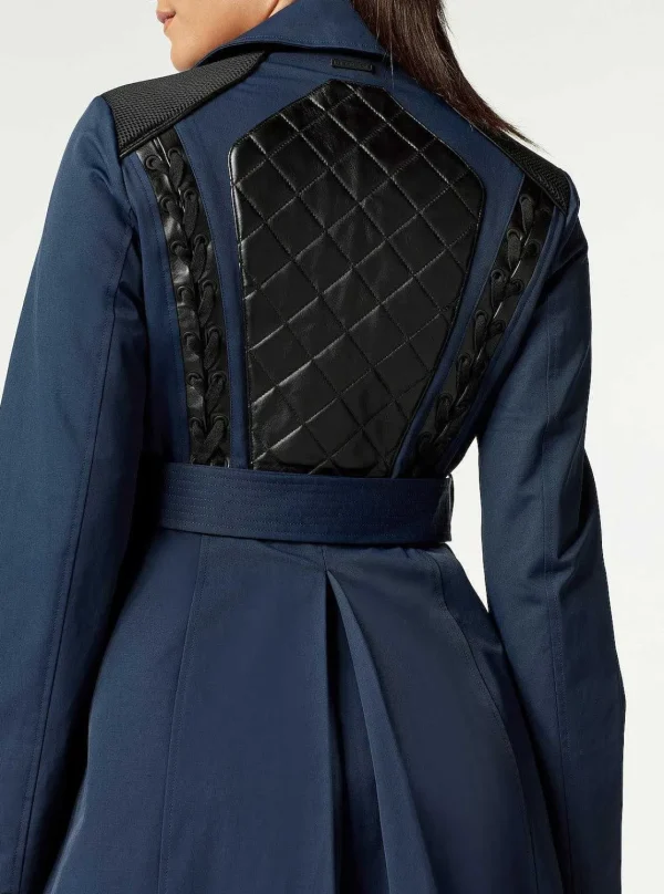 Women Blanc Noir Naval Blue*Collaborator Quilted-Back Trench