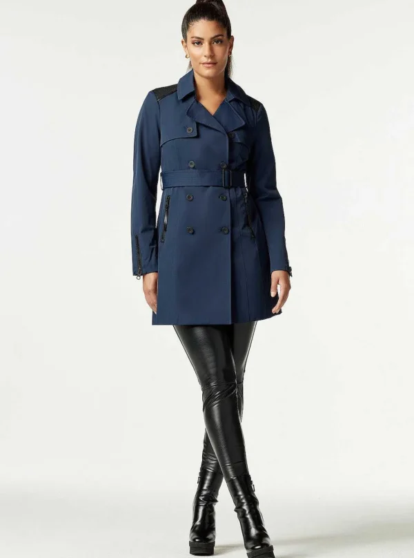 Women Blanc Noir Naval Blue*Collaborator Quilted-Back Trench