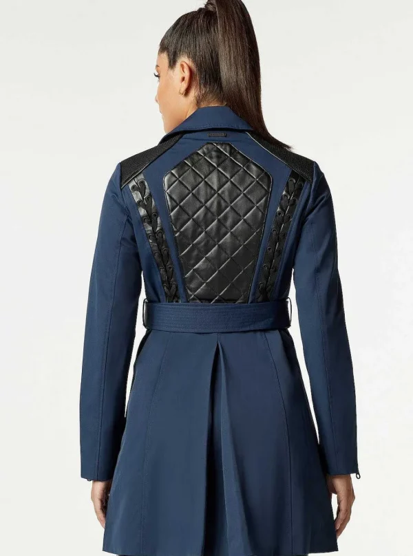 Women Blanc Noir Naval Blue*Collaborator Quilted-Back Trench