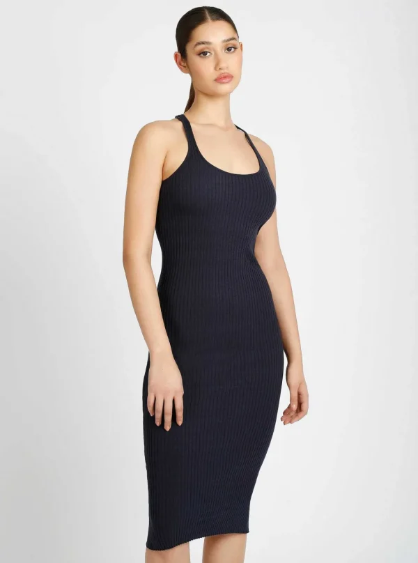 Women Blanc Noir Naval Blue*Color Block Dress