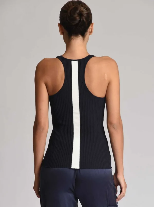 Women Blanc Noir Naval Blue*Color Block Tank