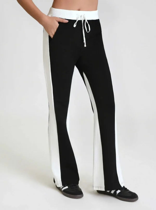 Women Blanc Noir Bottoms*Color Blocked Wide Leg Pant