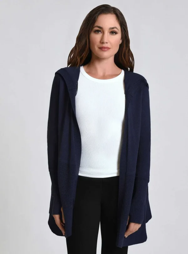 Women Blanc Noir Naval Blue*Cropped Portola Cardigan