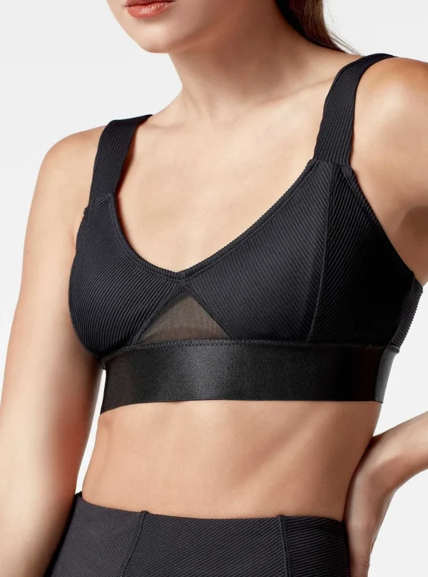 Women Blanc Noir Activewear*Directional Rib Bra