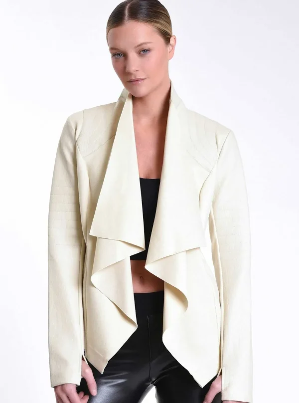 Women Blanc Noir Travel*Drape Front Jacket