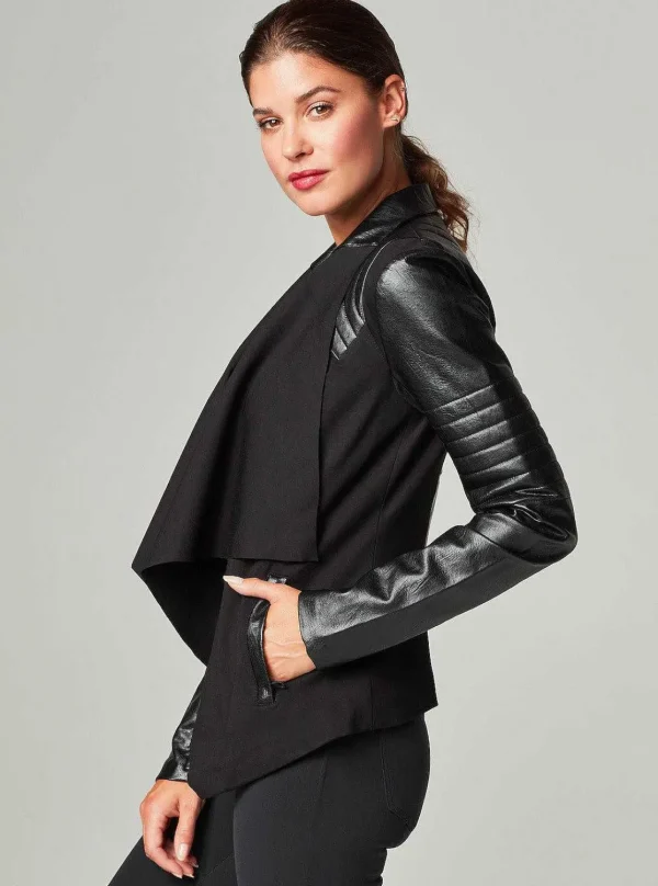 Women Blanc Noir Travel*Drape Front Jacket