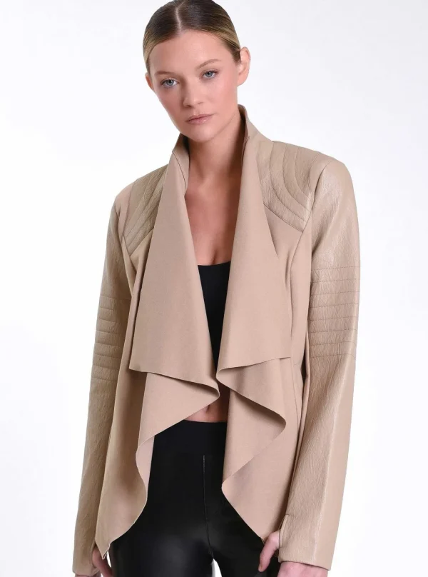 Women Blanc Noir Travel*Drape Front Jacket