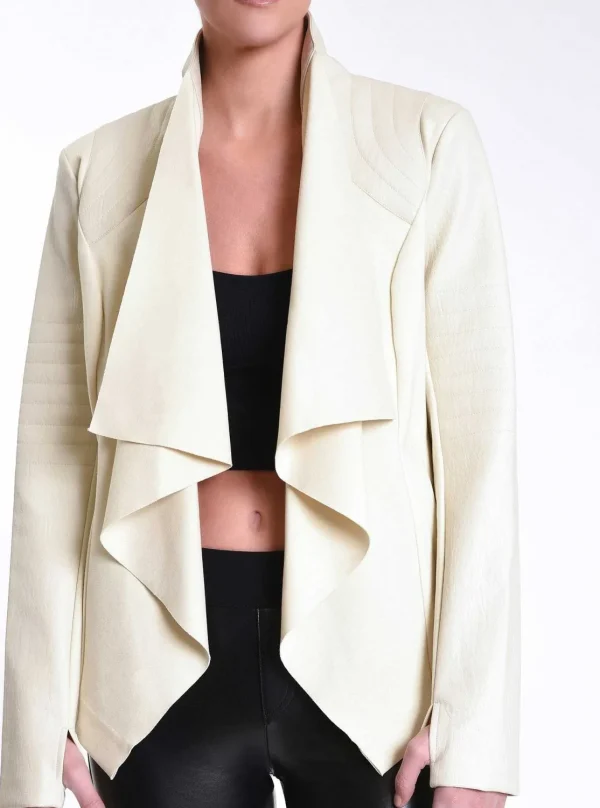 Women Blanc Noir Travel*Drape Front Jacket