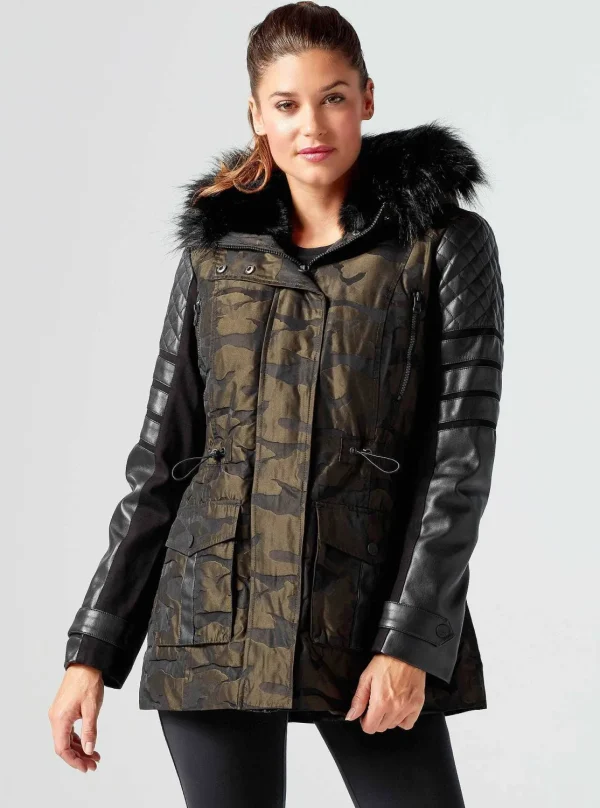 Women Blanc Noir Olive*Enfield Hybrid Camo Jacket - Camo