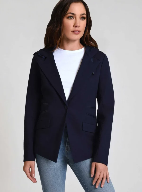 Women Blanc Noir Naval Blue*Gayatri Hooded Blazer