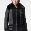 Women Blanc Noir Puffers & Coats*Gold Moto Puffer Jacket - Down Filled