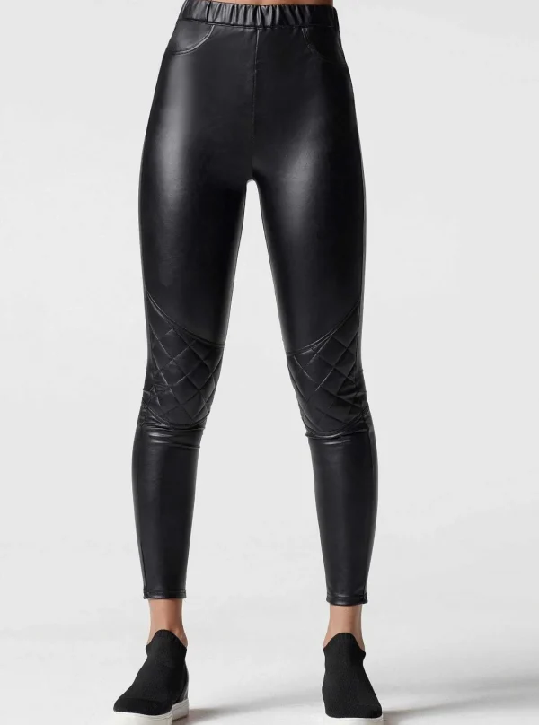 Women Blanc Noir Bottoms*Gold Quilted Legging