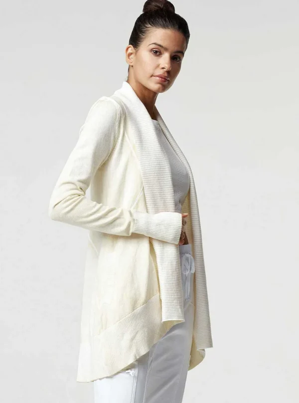 Women Blanc Noir Mellow Yellow*Huntress Drape Front Cardigan