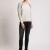 Women Blanc Noir Sweaters*Huntress Mesh Boyfriend Sweater