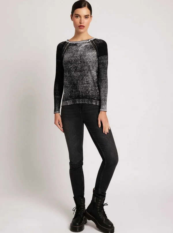 Women Blanc Noir Tops*Huntress Mesh Boyfriend Sweater