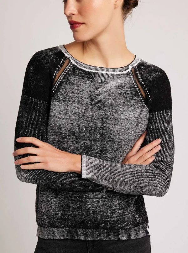 Women Blanc Noir Tops*Huntress Mesh Boyfriend Sweater