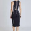 Women Blanc Noir Dresses And Jumpsuits*Lace Back Dress - Black Colorblock