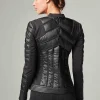 Women Blanc Noir Motos*Mesh Inset Bomber