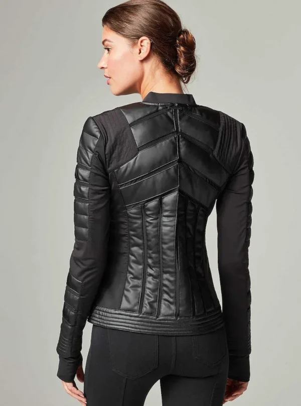 Women Blanc Noir Motos*Mesh Inset Bomber