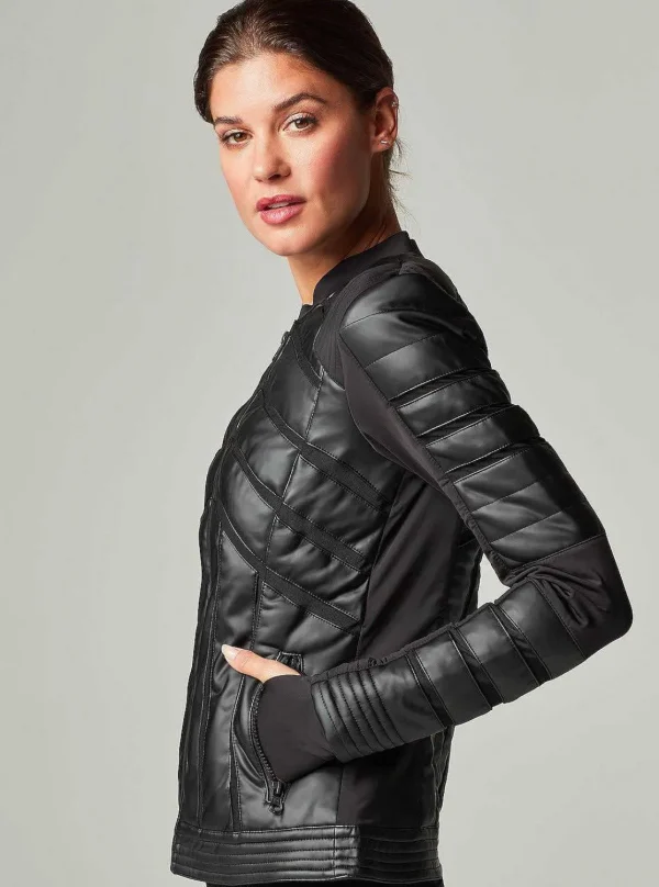 Women Blanc Noir Motos*Mesh Inset Bomber