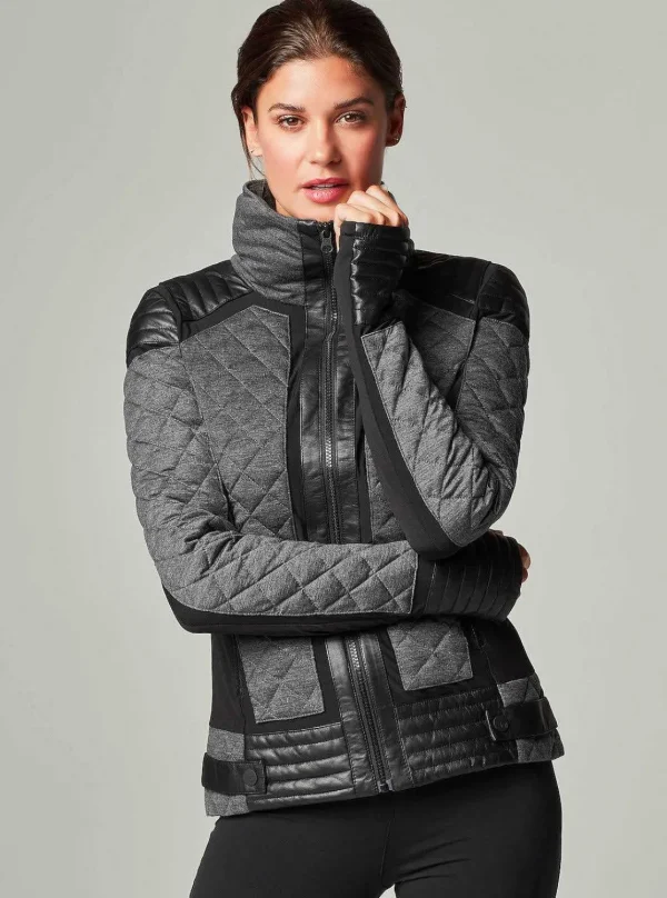 Women Blanc Noir Puffers & Coats*Mesh Inset Moto Puffer - Down Filled