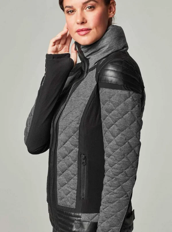 Women Blanc Noir Puffers & Coats*Mesh Inset Moto Puffer - Down Filled