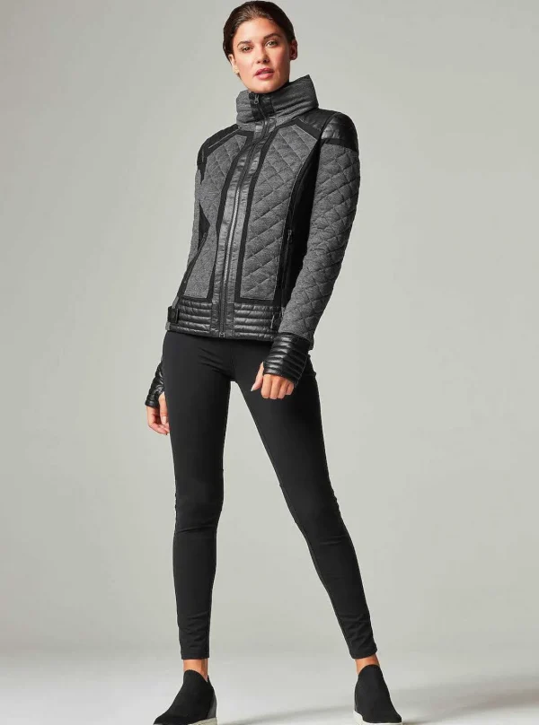 Women Blanc Noir Puffers & Coats*Mesh Inset Moto Puffer - Down Filled