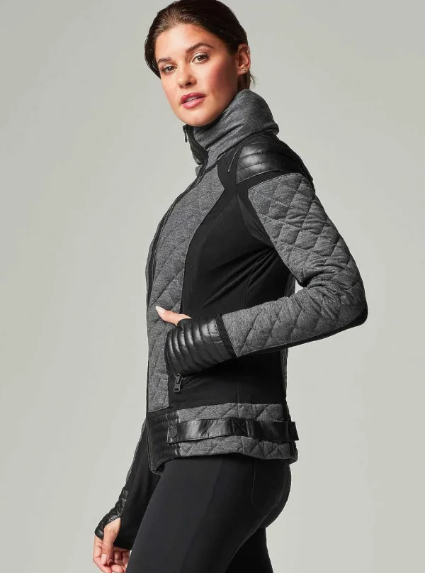 Women Blanc Noir Puffers & Coats*Mesh Inset Moto Puffer - Down Filled