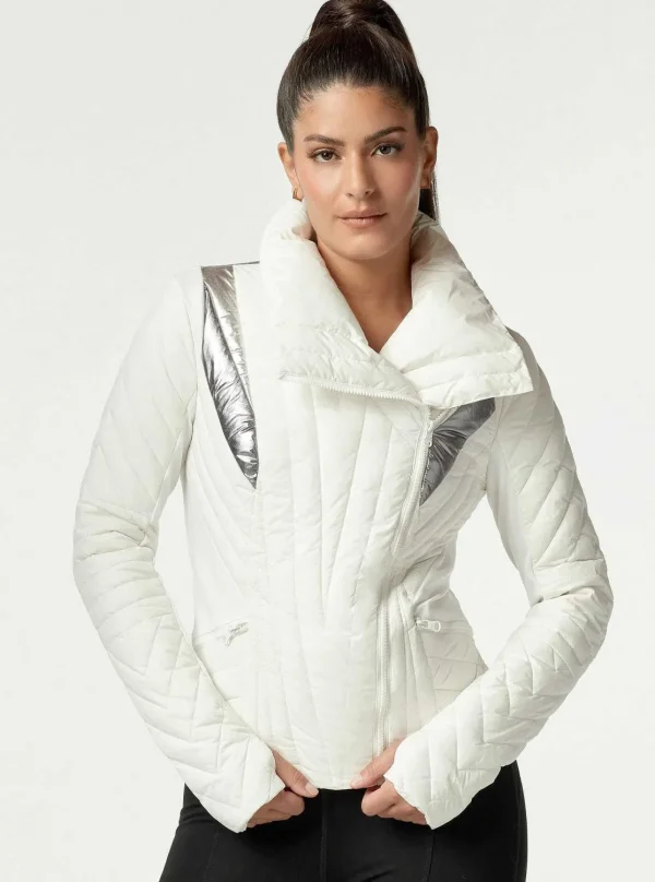 Women Blanc Noir Puffers & Coats*Metallic Motion Panel Puffer - Down Filled