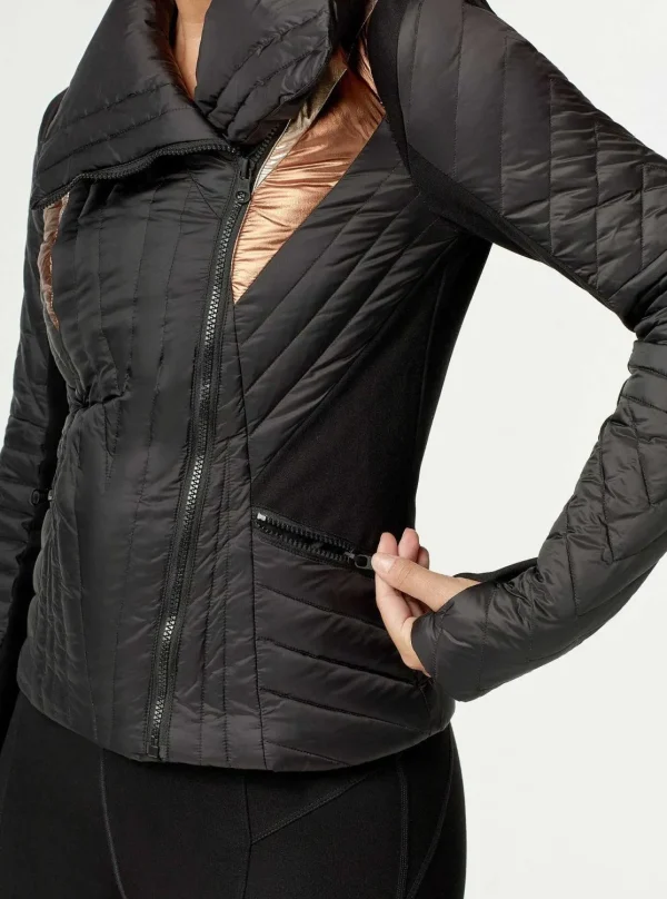 Women Blanc Noir Puffers & Coats*Metallic Motion Panel Puffer - Down Filled