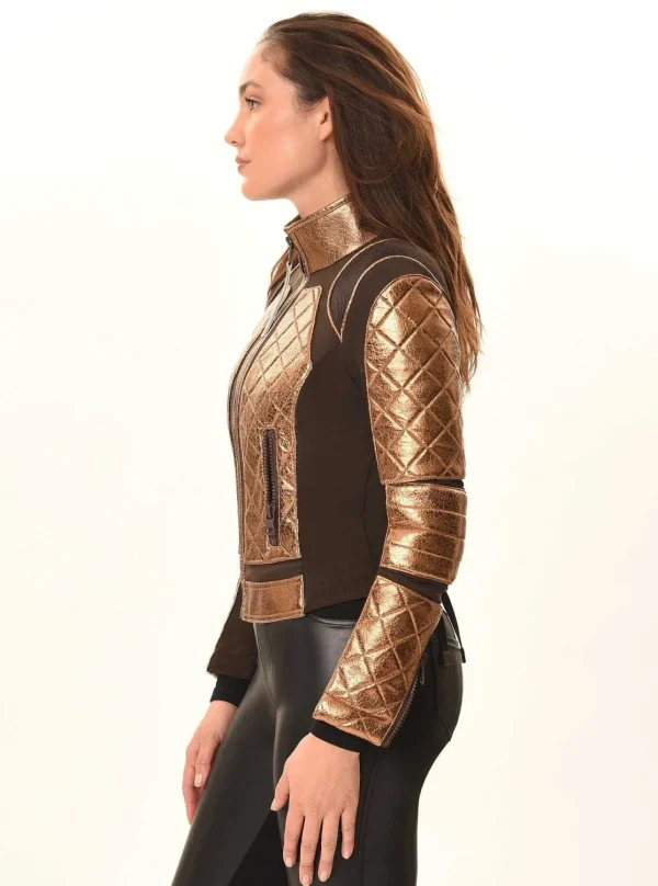 Women Blanc Noir Motos*Metallic Moto Mesh Jacket