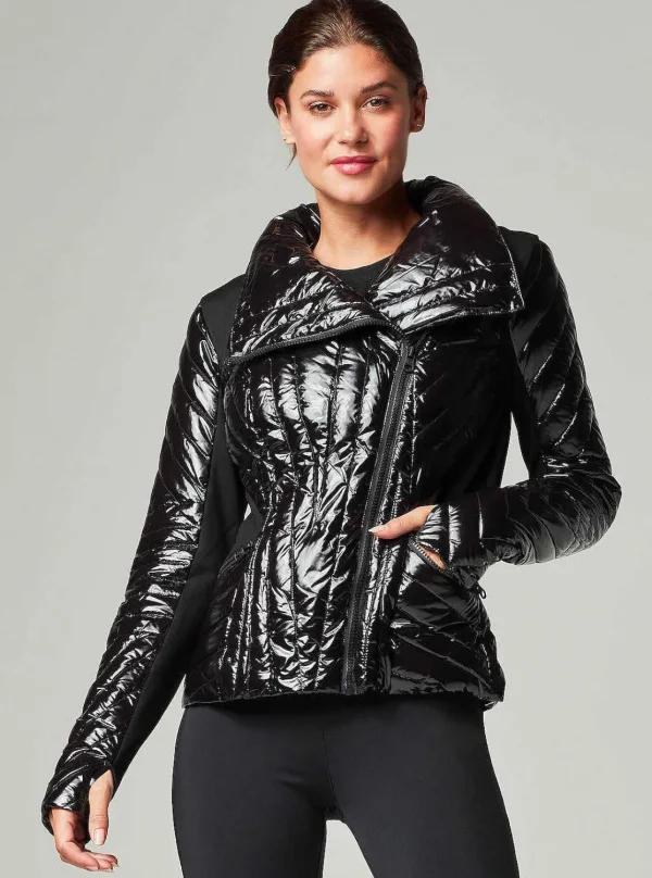 Women Blanc Noir Puffers & Coats*Motion Panel Puffer Shiny - Down Filled