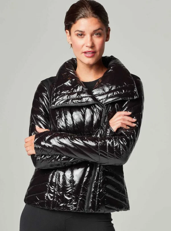 Women Blanc Noir Puffers & Coats*Motion Panel Puffer Shiny - Down Filled